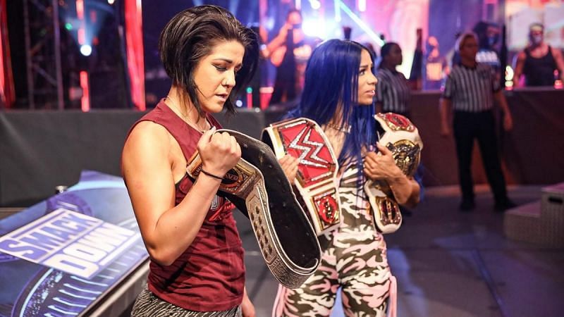 The duo was not happy when Asuka won the women's battle royal on SmackDown